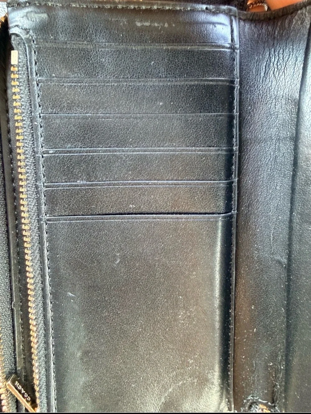 Coach Brown/Black Signature Zip Wristlet